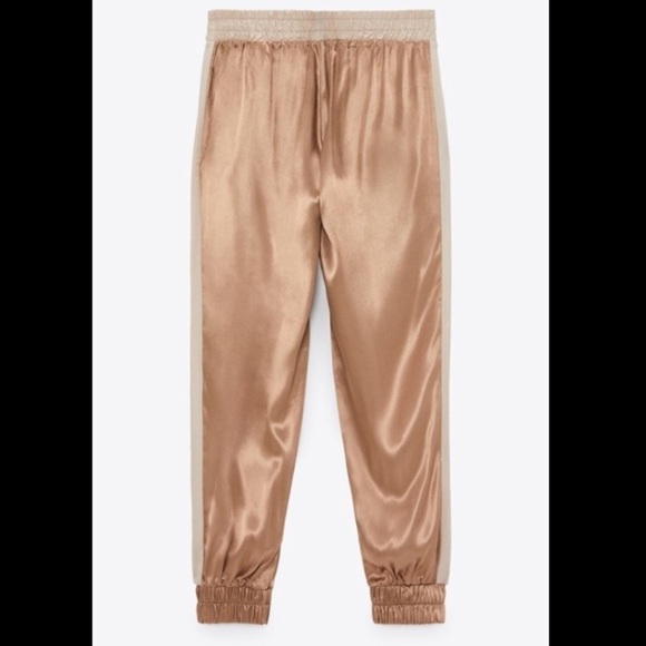 Zara Satin Effect Jogger Pants - Picture 4 of 14